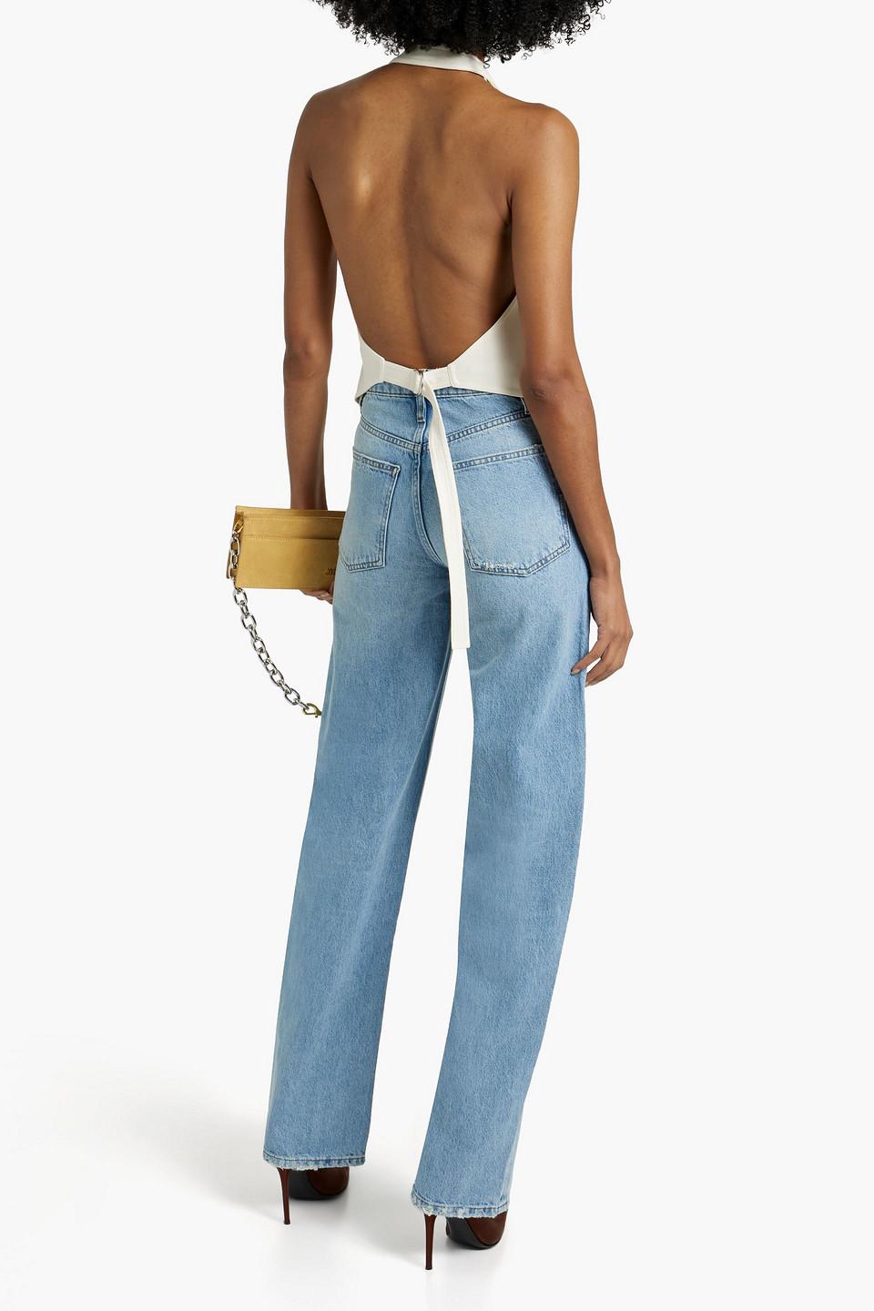 FRAME Extra Long Barrel High-rise Tapered Jeans in Blue | Lyst