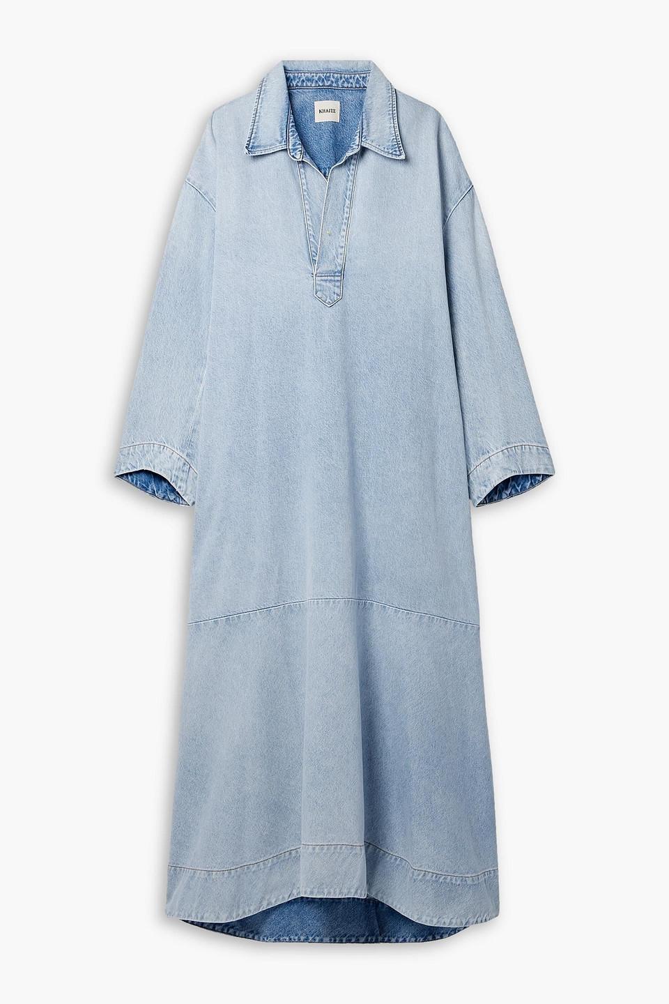 khaite denim dress KHAITE The Franka Denim Dress in Blue