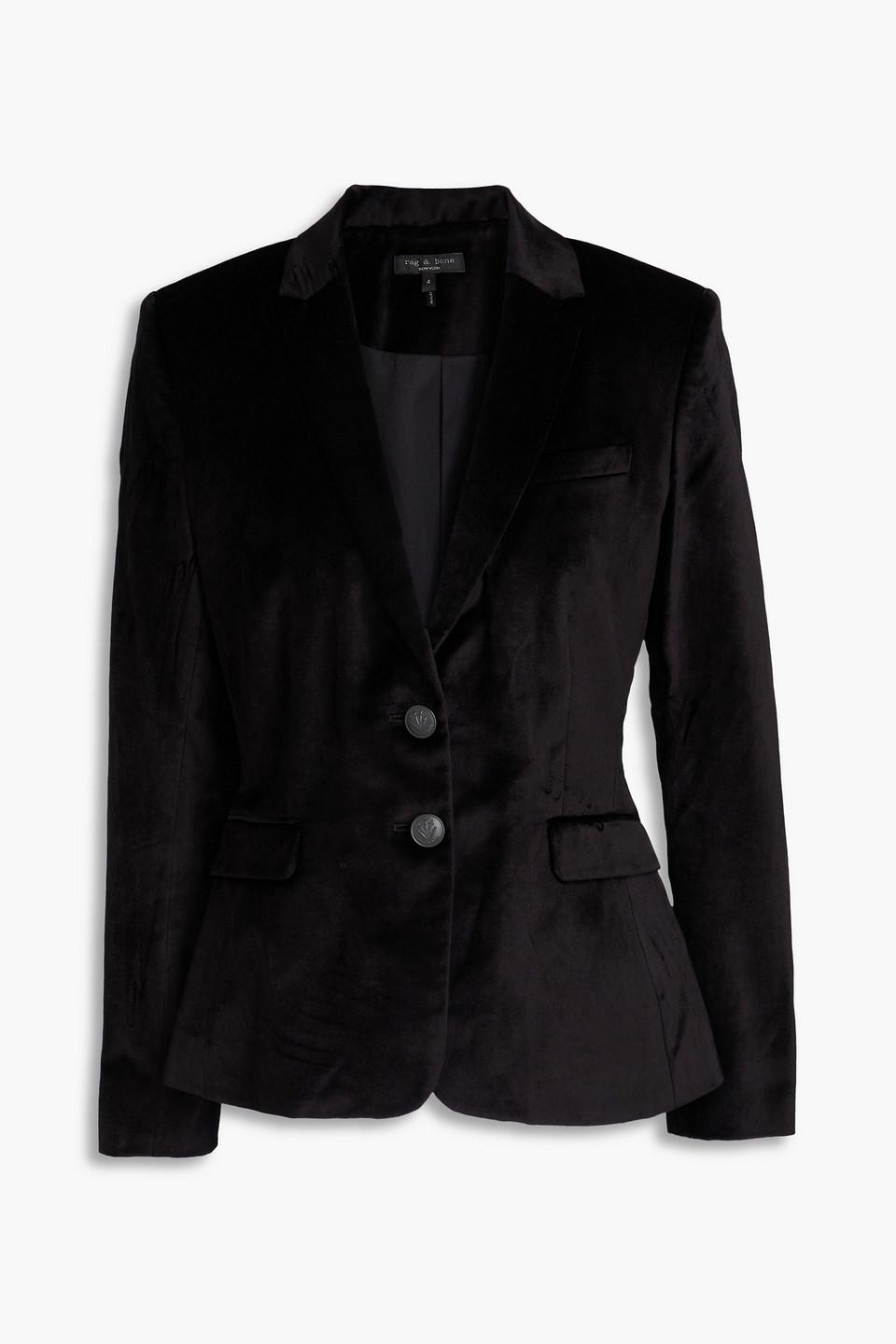 Rag Bone Razor Cotton blend Velvet Blazer in Black Lyst UK