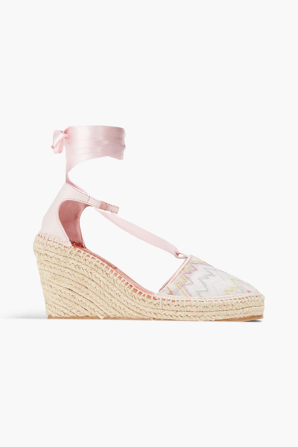 White crochet wedges sale
