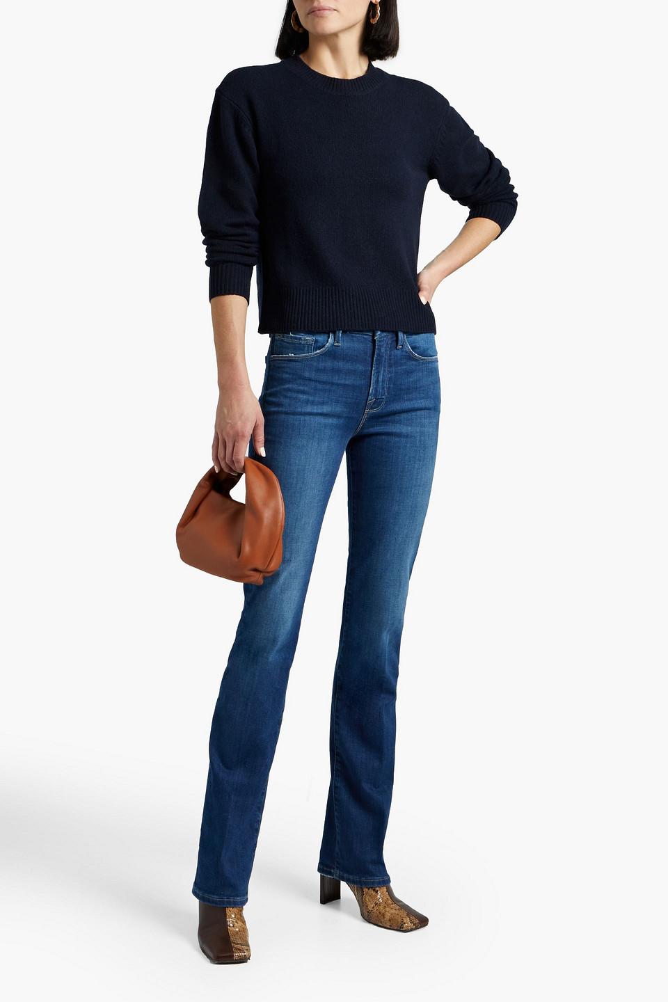 FRAME Le Mini Boot Mid-rise Bootcut Jeans in Blue | Lyst
