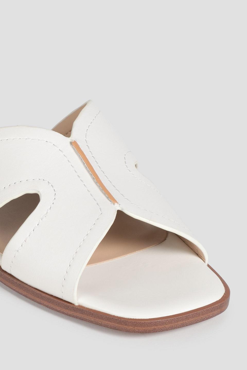 Sam Edelman Imani Cutout Leather Slides in White | Lyst