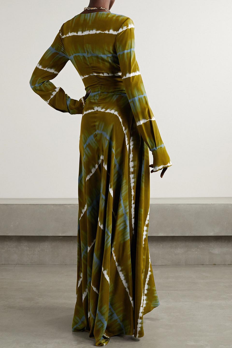 Altuzarra Helenos Twist-front Cutout Tie-dyed Silk Crepe De