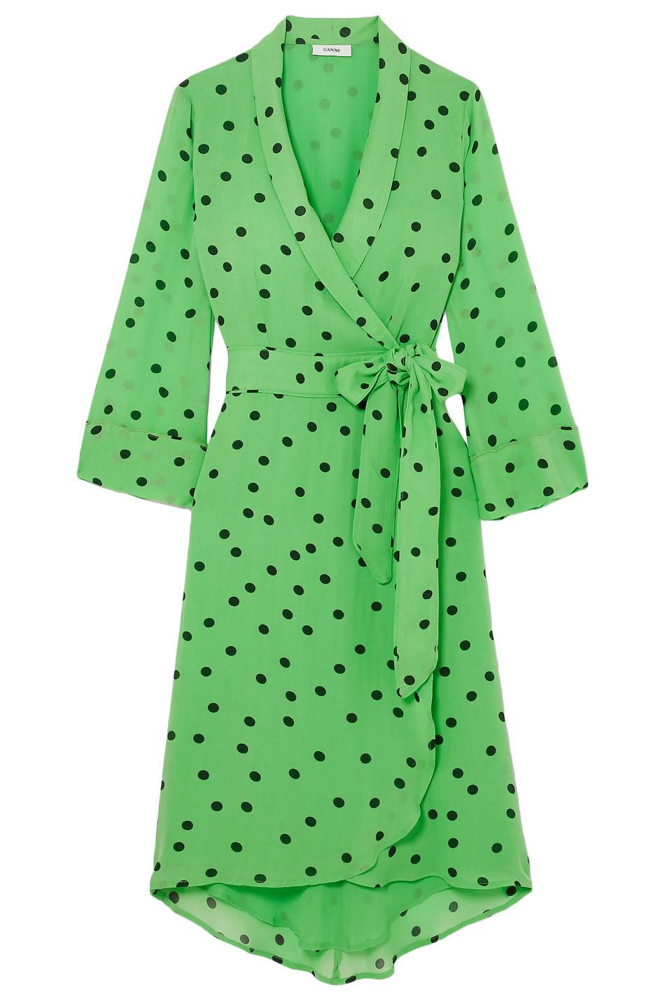 green emerald velvet dress Ganni // Green Ripstop Maxi Dress – VSP Consignment