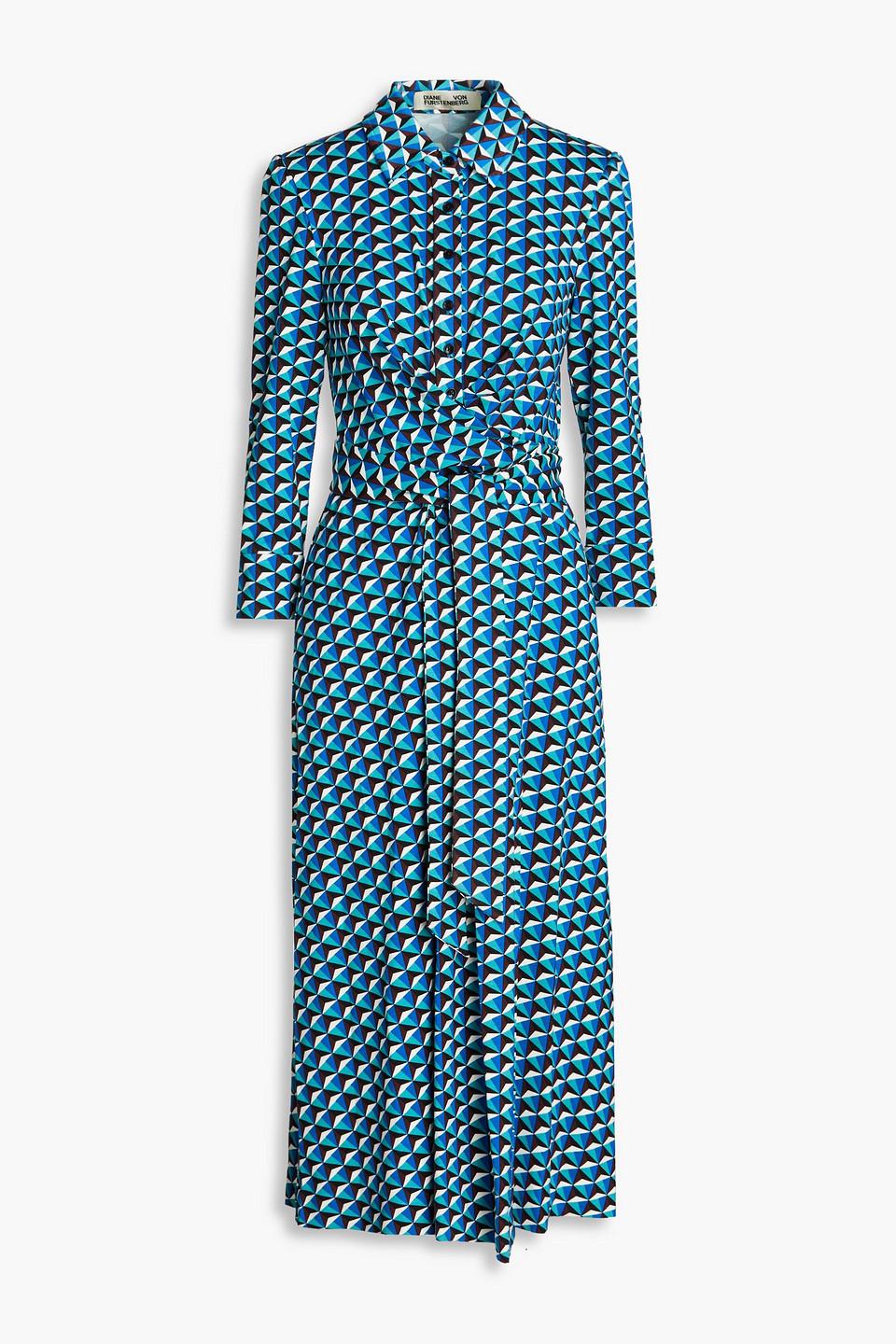 Diane von furstenberg blue wrap dress hotsell