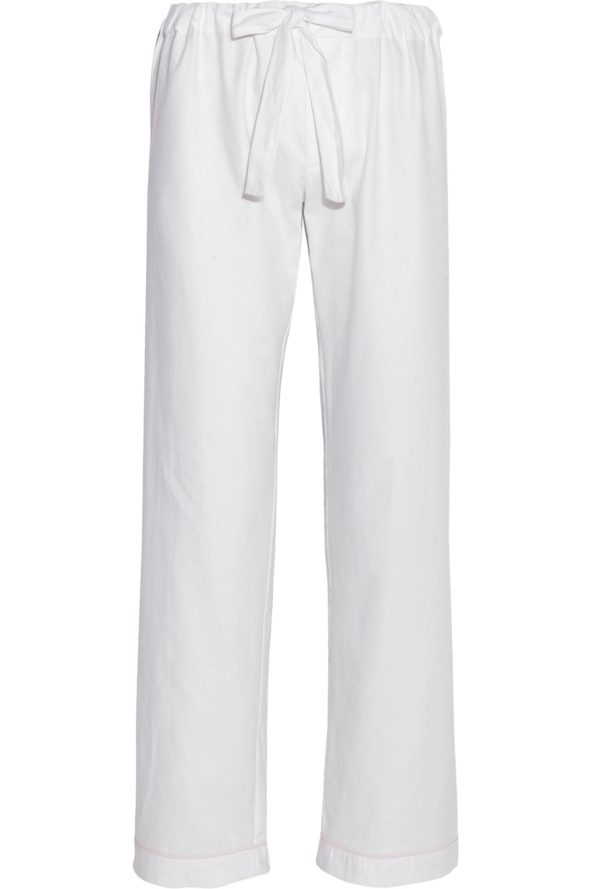 Bodas Cottontwill Pajama Pants in White | Lyst