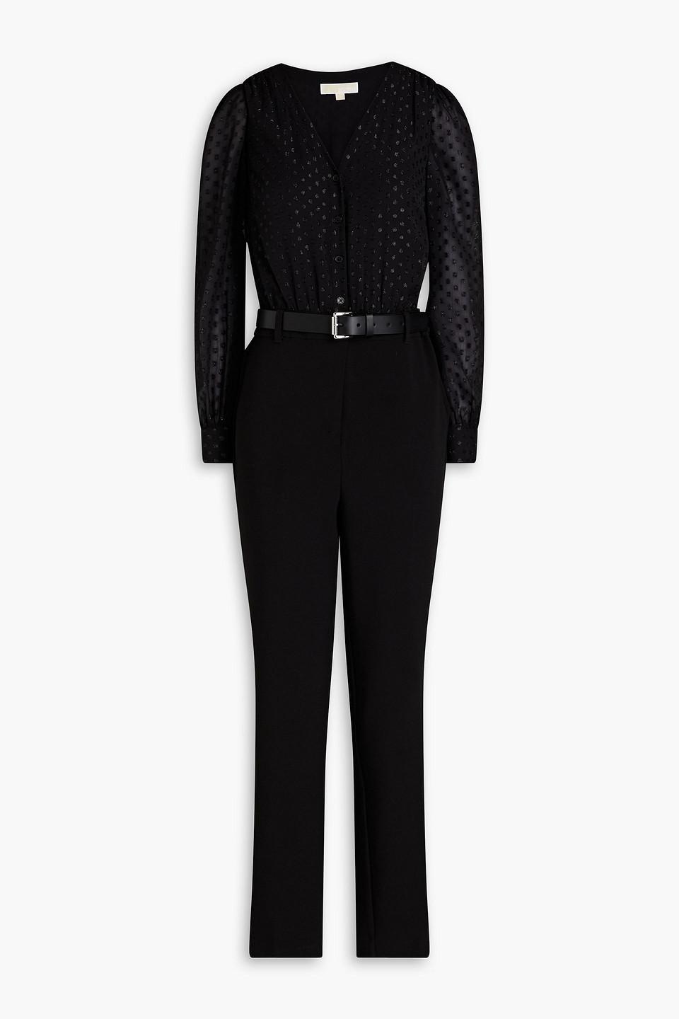 Metallic Fil Coup Crepe Jumpsuit