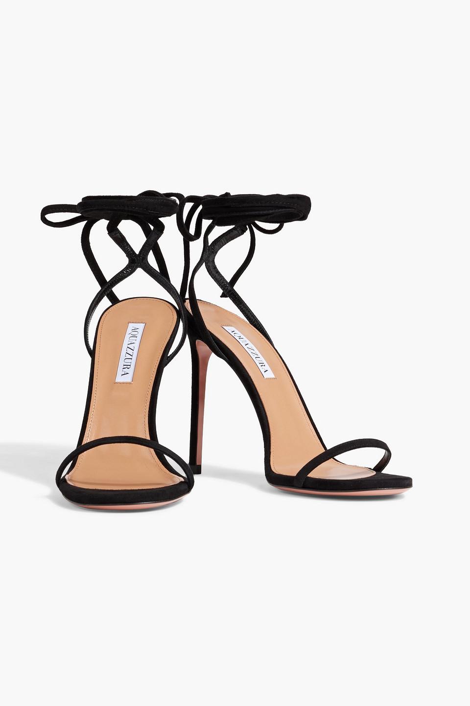 【送料&関税込】Aquazzura Forever More 105 Suede Sandal Blac AQUAZZURA Forever More 105 suede sandals | NET-A-PORTER