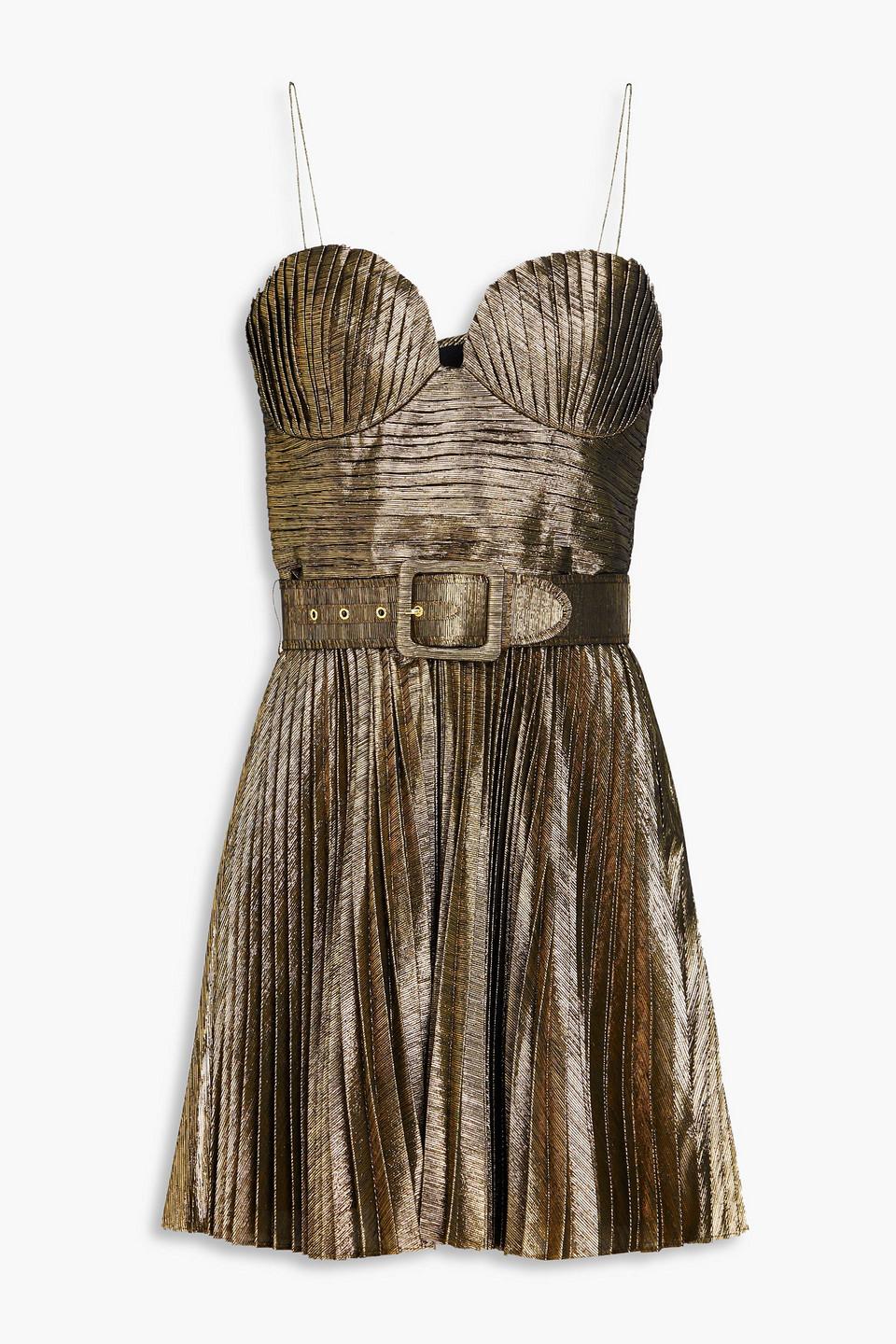 REBECCA VALLANCE ワンピース Jonie belted pleated 1078195 Jonie belted pleated midi dress in black - Rebecca Vallance