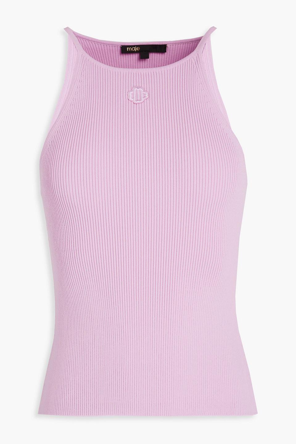 Maje Ribbed-knit Top in Pink Lyst UK