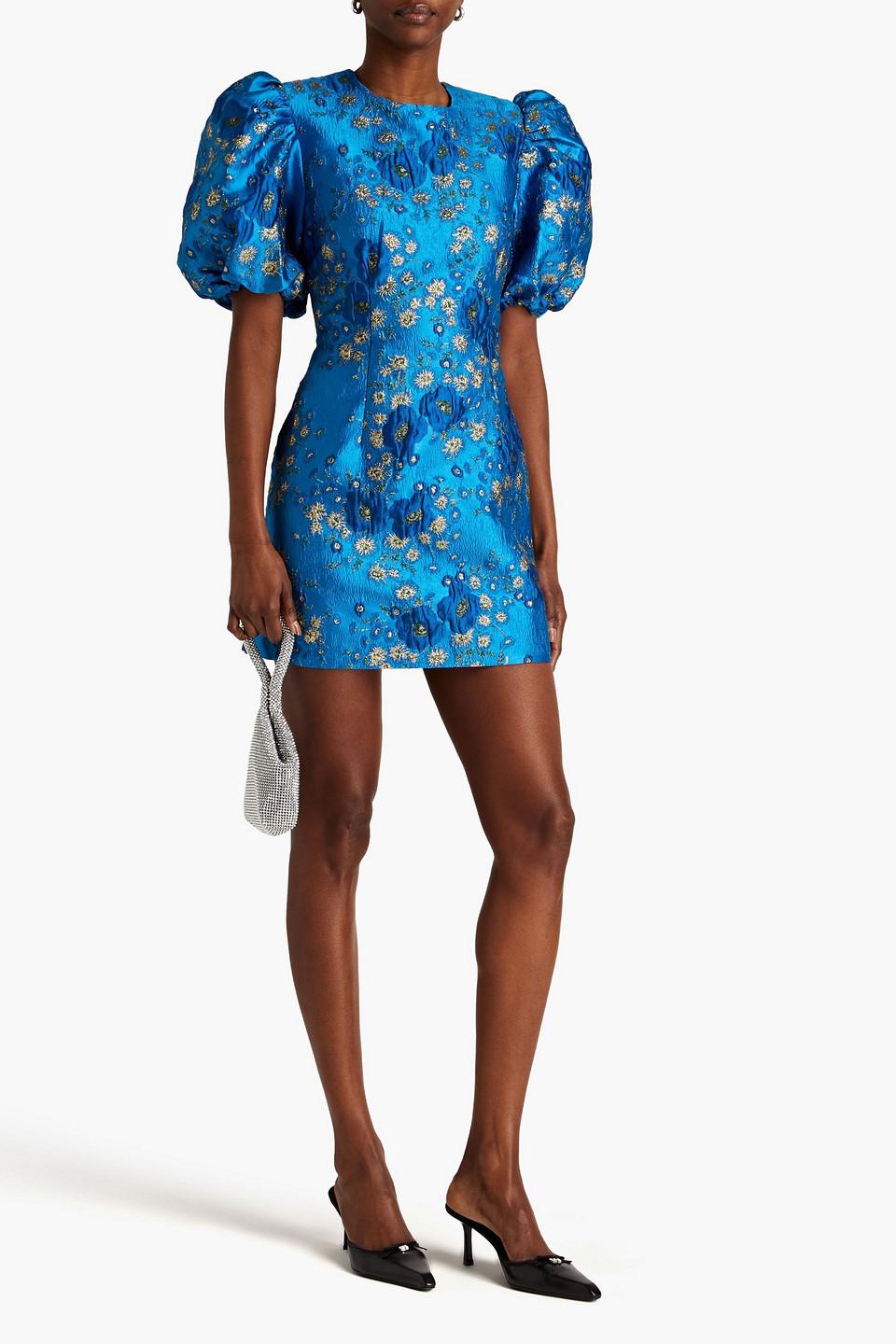 ワンピース Ganni Embroidered polyester blend mini dress Ganni Broderie Anglaise Denim Minidress | Saks Fifth Avenue