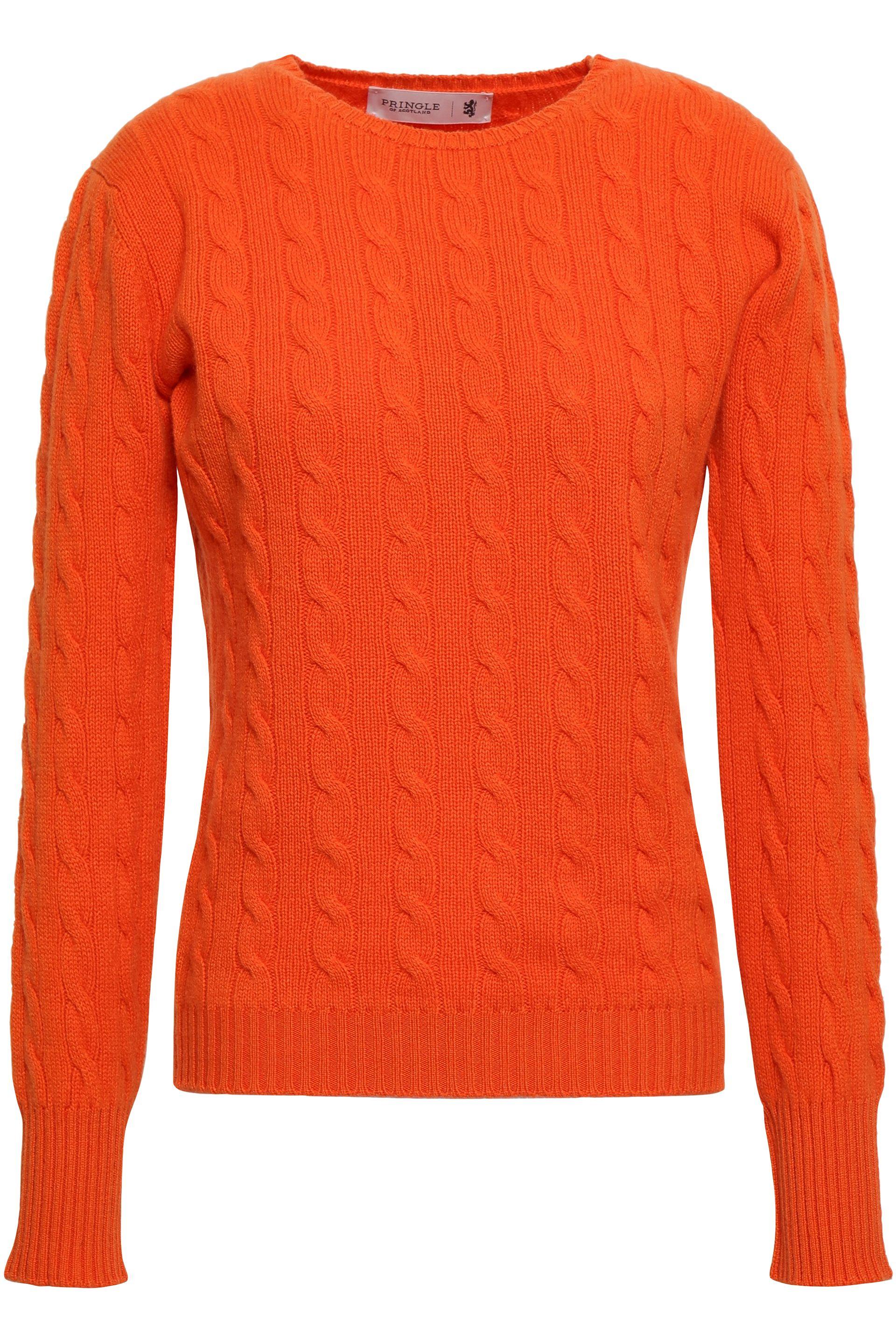 Pringle of Scotland Cable-knit Cashmere Sweater Orange - Lyst