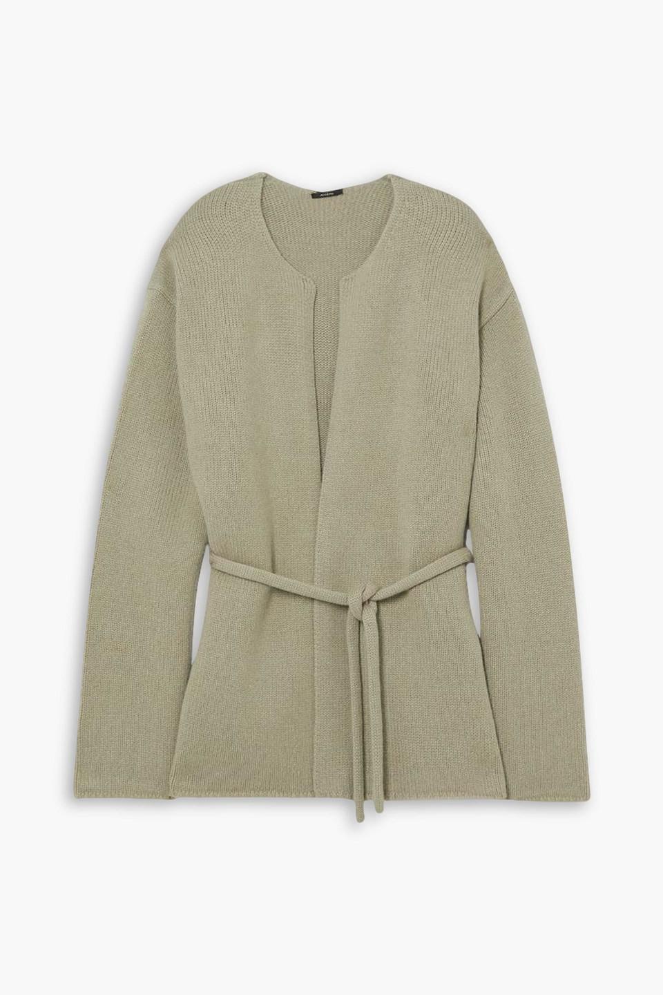 JOSEPH Belted Cashmere Cardigan in Green Lyst UK