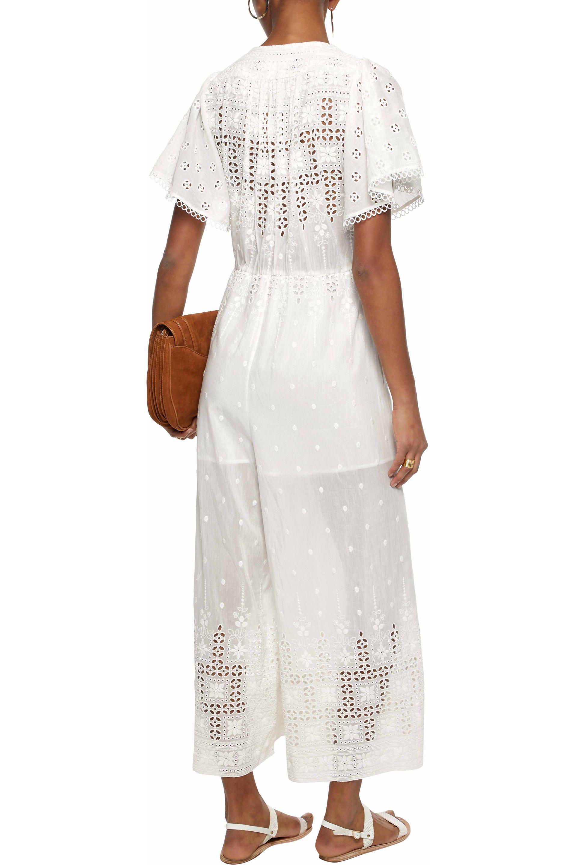 white broderie anglaise jumpsuit