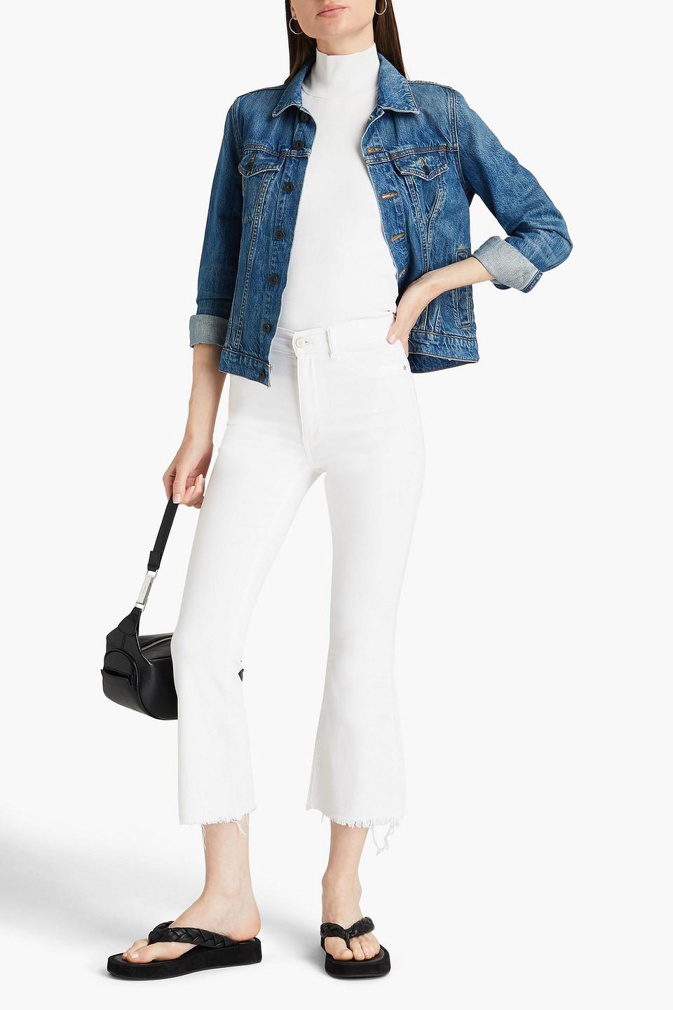 DL1961 Bridget Cropped High-rise Bootcut Jeans in White | Lyst