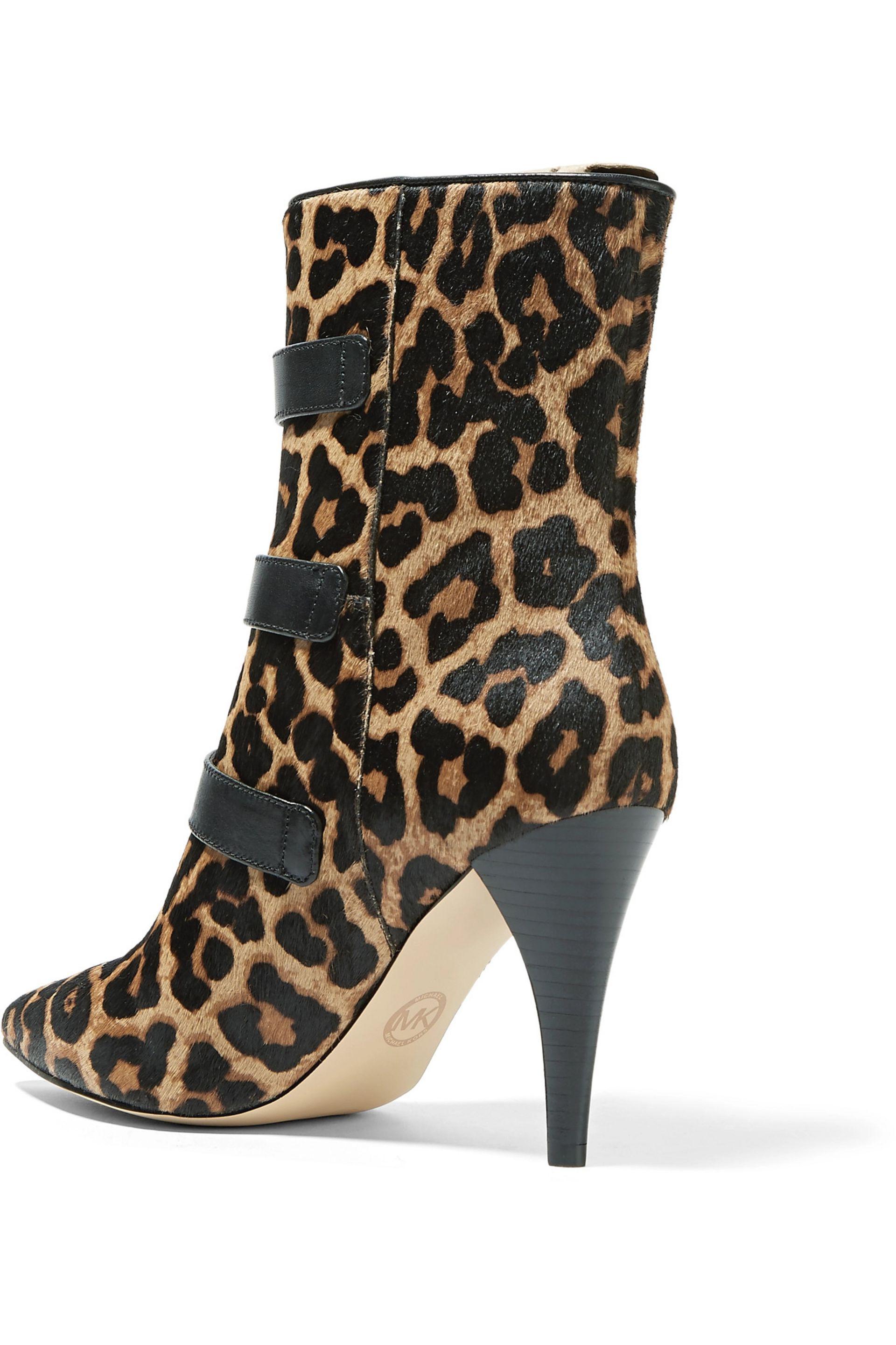 MICHAEL Michael Kors Lori Leopard-print Calf Hair Ankle Boots Animal ...