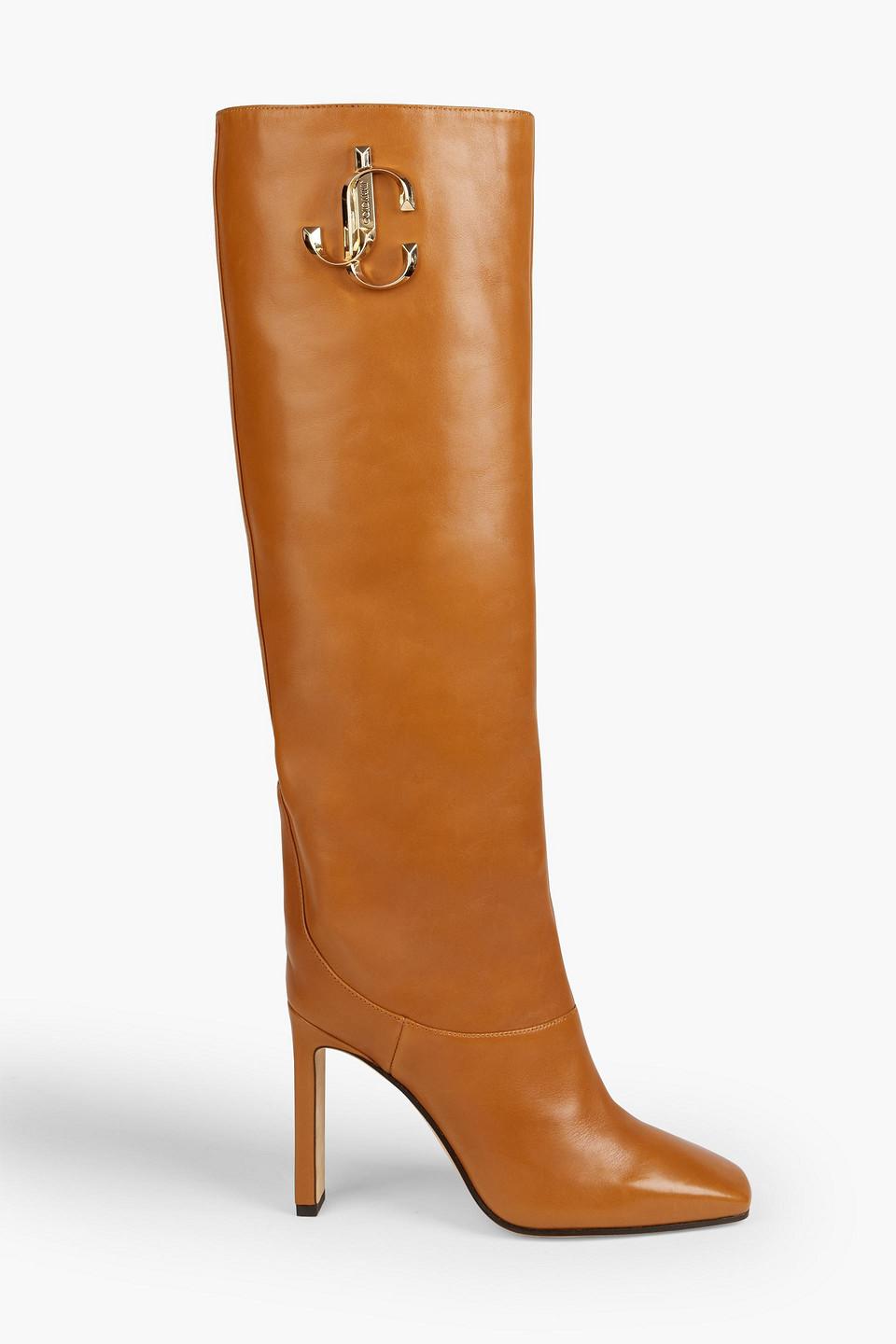 Jimmy Choo Mahesa 100 Leather Knee Boots in Brown | Lyst