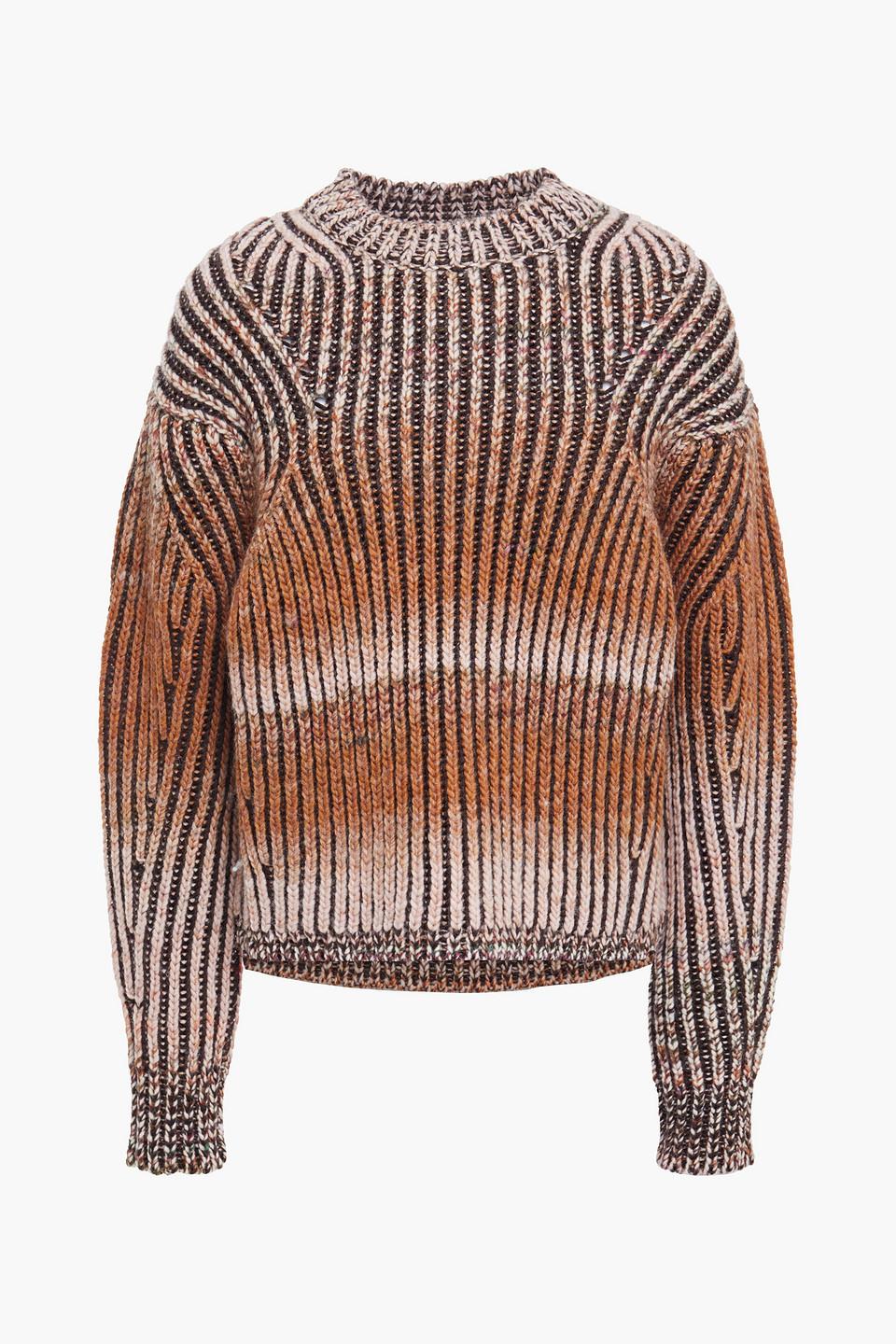 Acne Studios Dégradé Ribbed-knit Sweater in White | Lyst