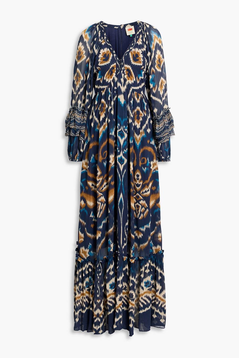floral tiered ruffle maxi dress Provence Bloom Tiered Ruffle Floral Maxi Dress Yellow