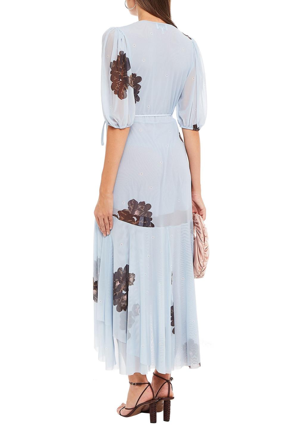 Ganni Synthetic Tiered Floral-print ...