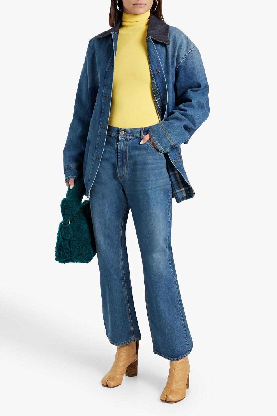 Two-tone denim jacket Woman, Blue | TWINSET Milano