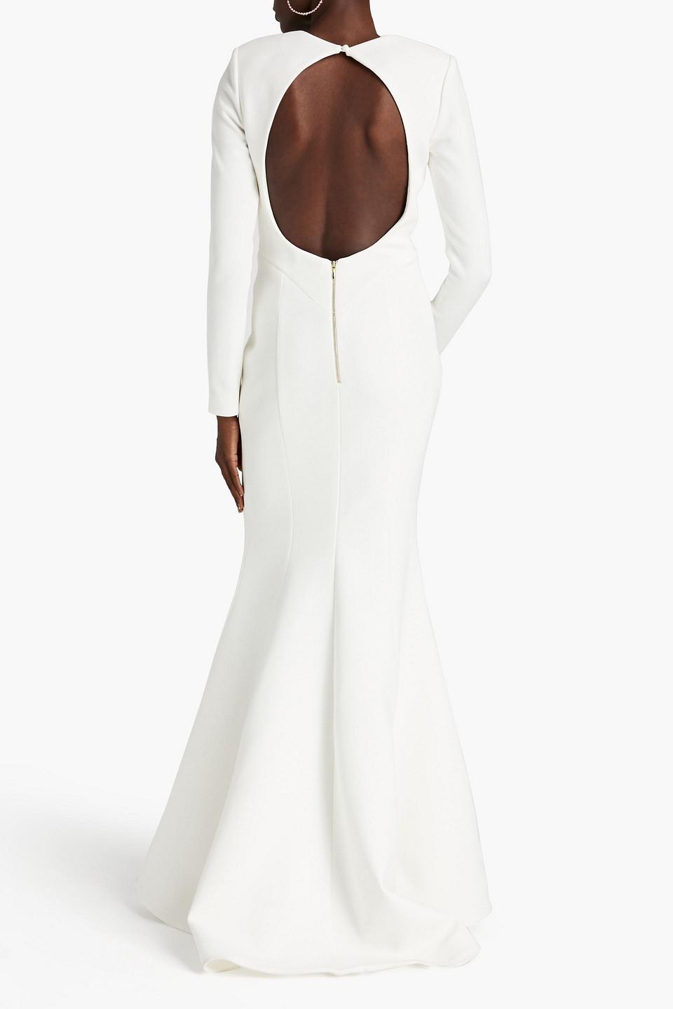 Rebecca Vallance Billie Fluted Crepe Gown in White | Lyst