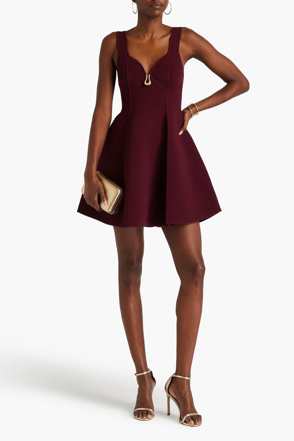 Aje. Cast Embellished Ribbed-knit Mini Dress in Red | Lyst UK