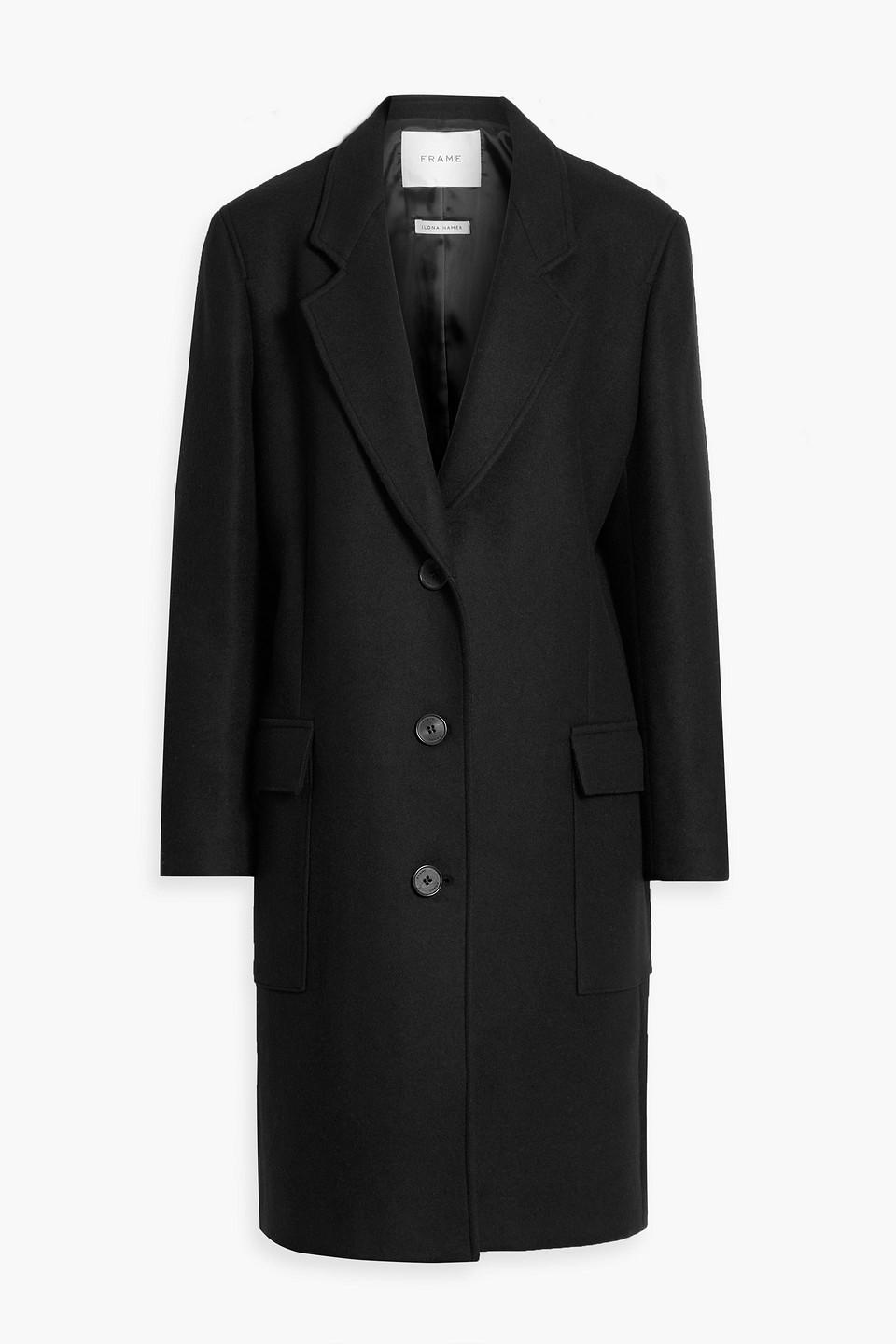 FRAME Wool-blend Coat in Black | Lyst