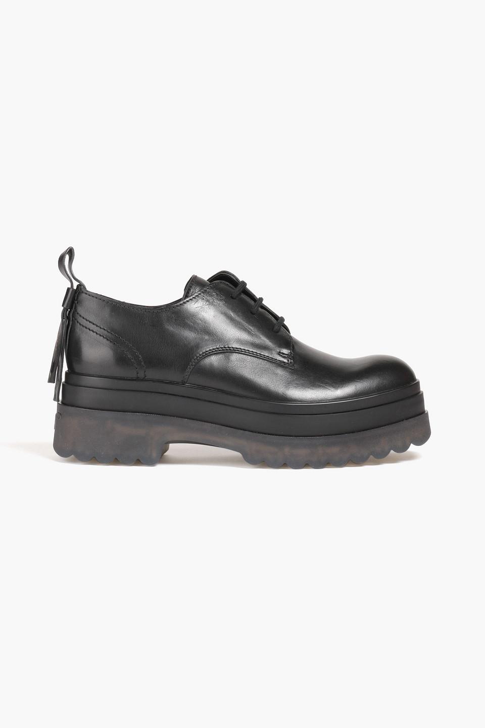 Leather clearance platform brogues