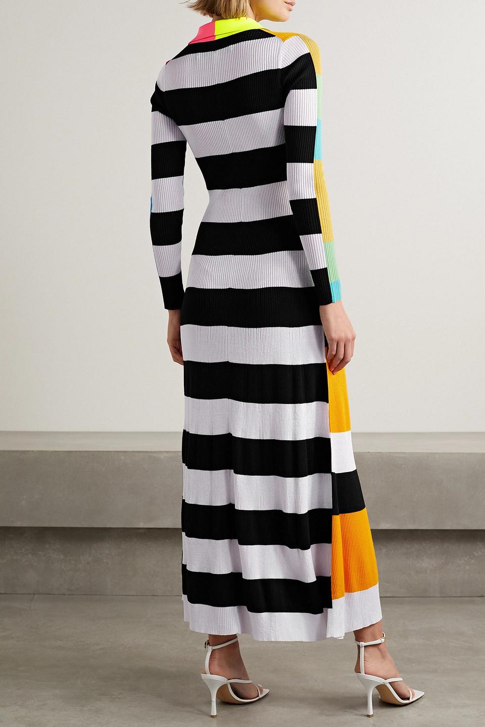 Christopher John Rogers Colorblock Ribbed Wool-blend Maxi Dress | Lyst