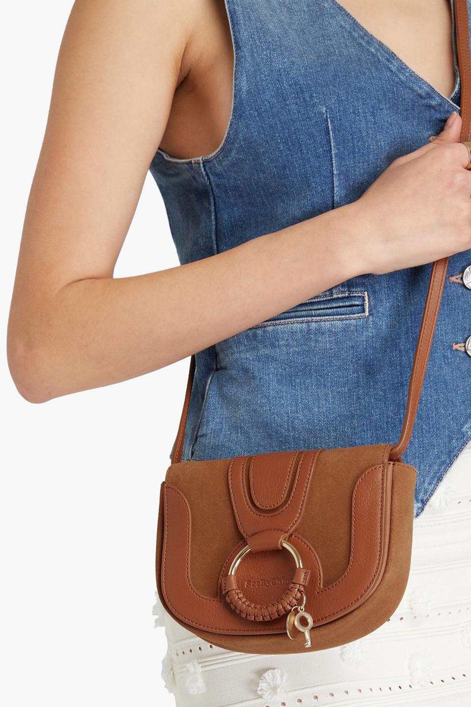 See By Chloé Mini Hana Suede And Pebbled-leather Cross-body Bag in