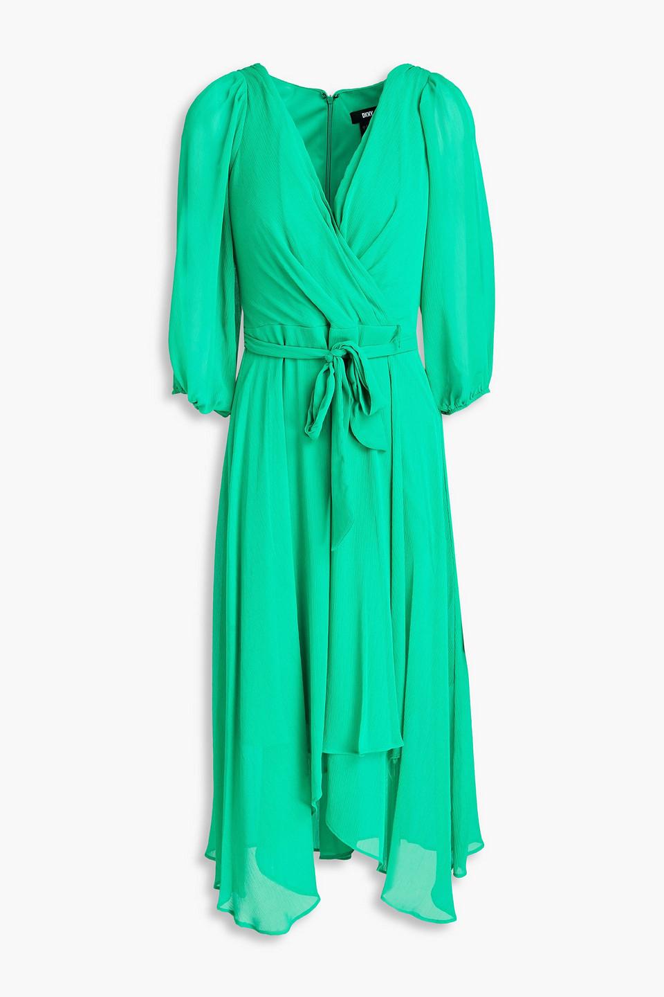 DKNY Kleid aus krepon mit wickeleffekt in Grün | Lyst DE