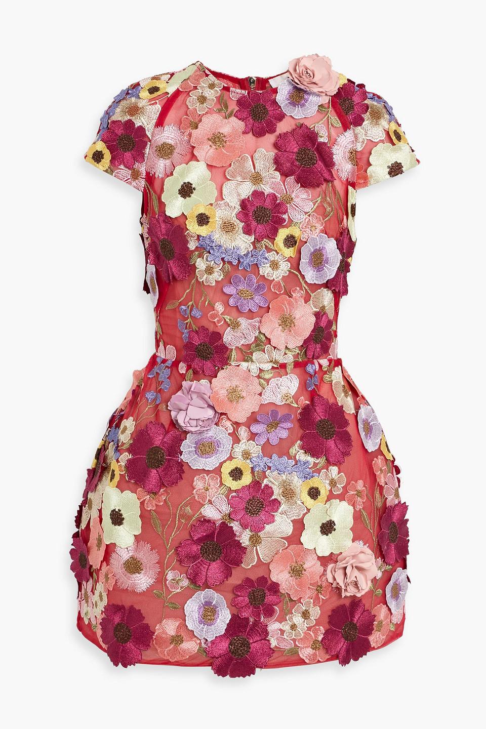 jasmine embroidered floral applique mini dress Jasmine Mini Dress – Gioia by Gianna main image 0
