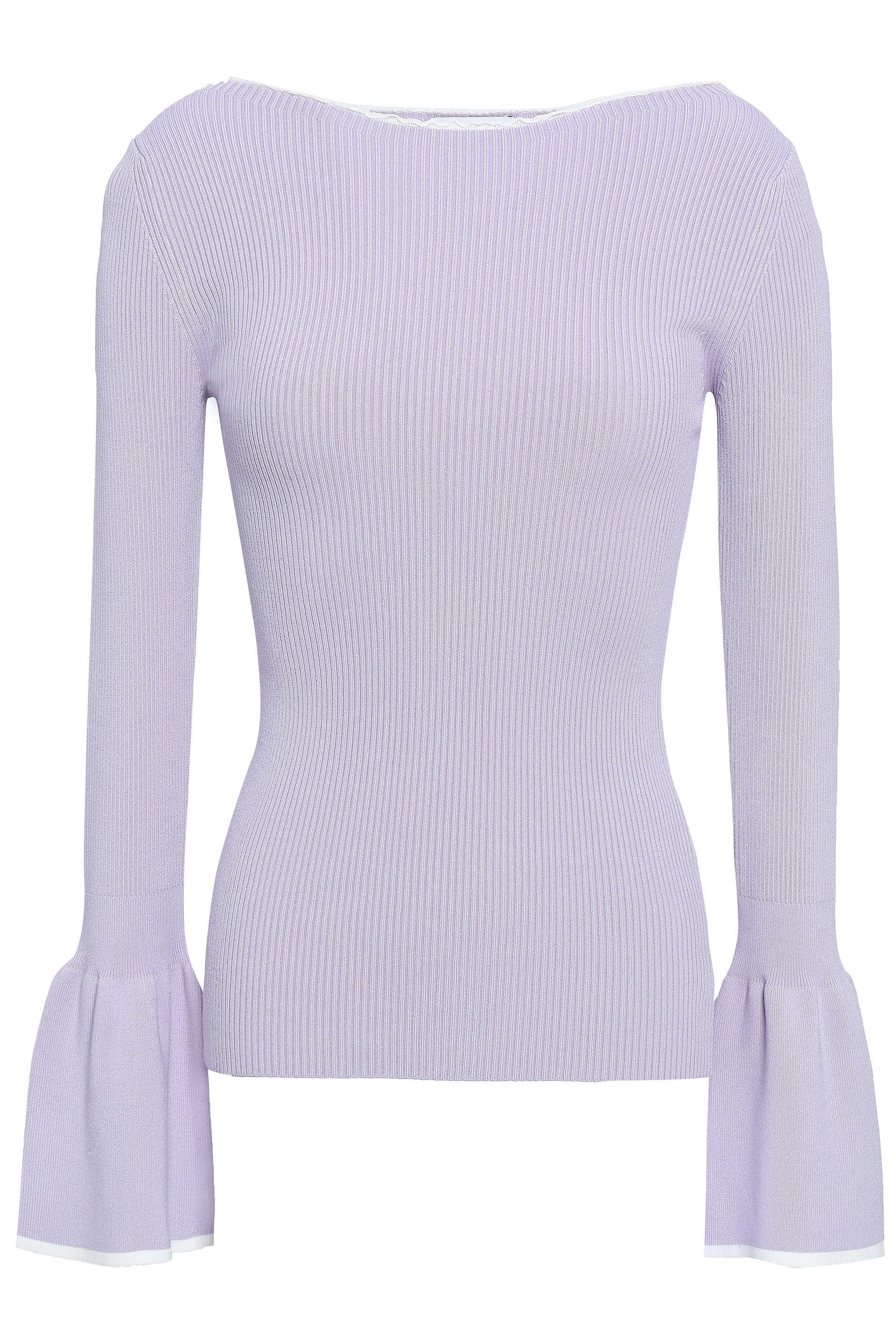 Sandro Synthetic Ribbedknit Sweater Lilac in Purple Lyst