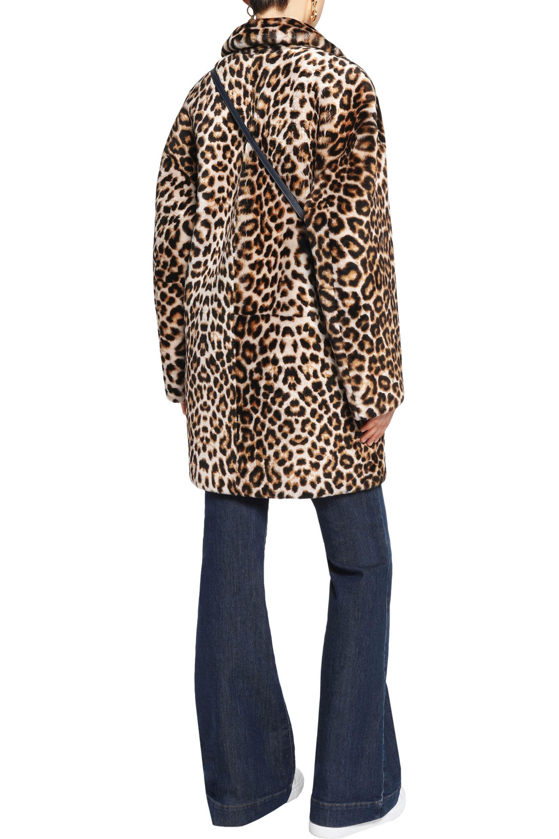 Sandro Leopard print Faux Fur Coat Animal Print Lyst UK