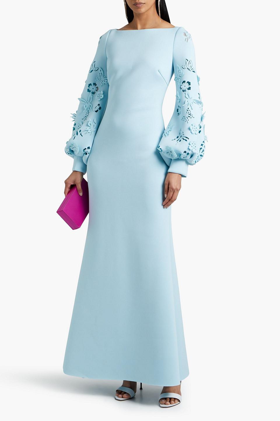 badgley mischka light blue dress Strapless Ruffle-Trim Pleated Gown by Badgley Mischka main image 1
