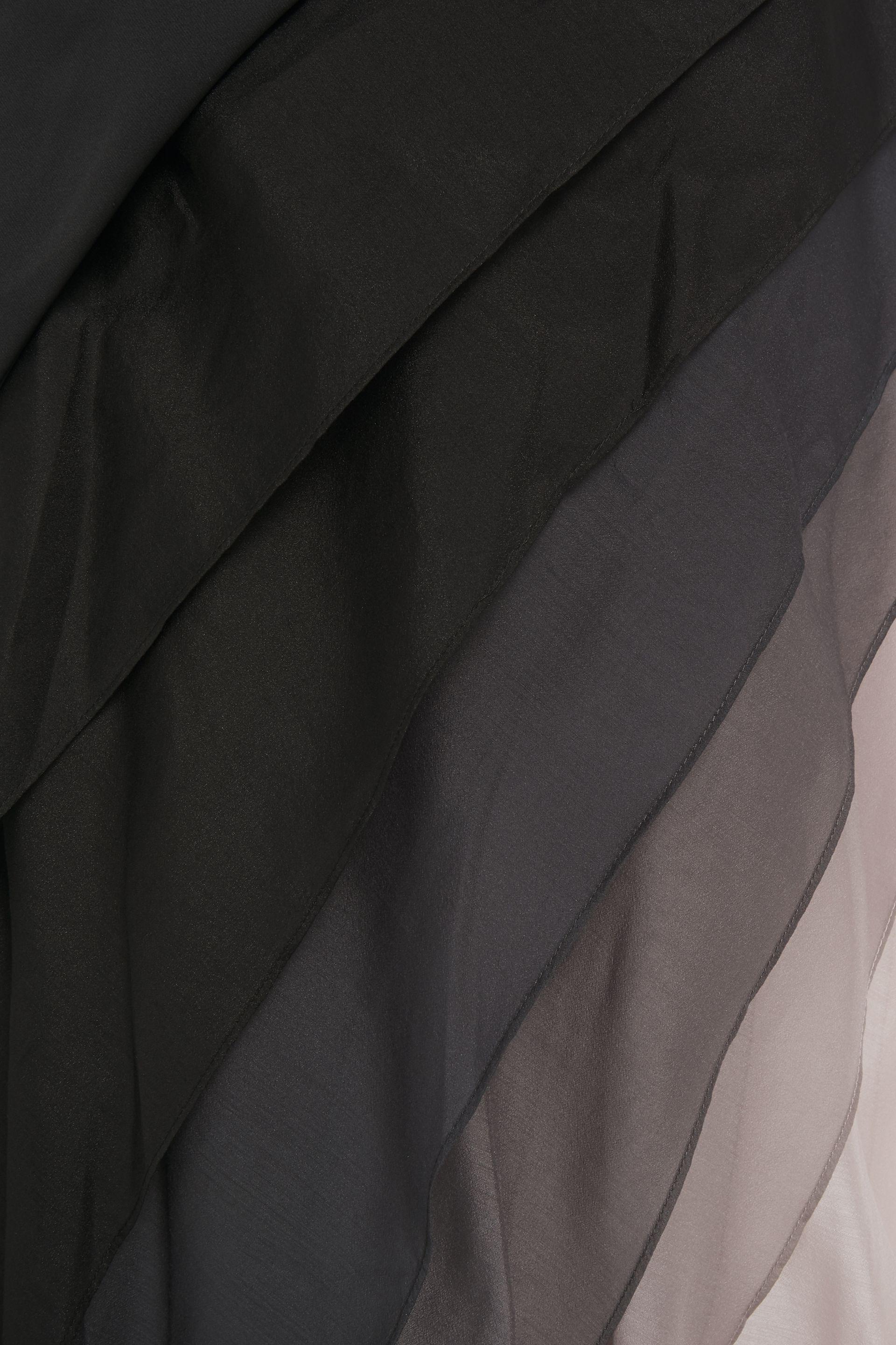 Halston heritage satin top and organza tiered gown