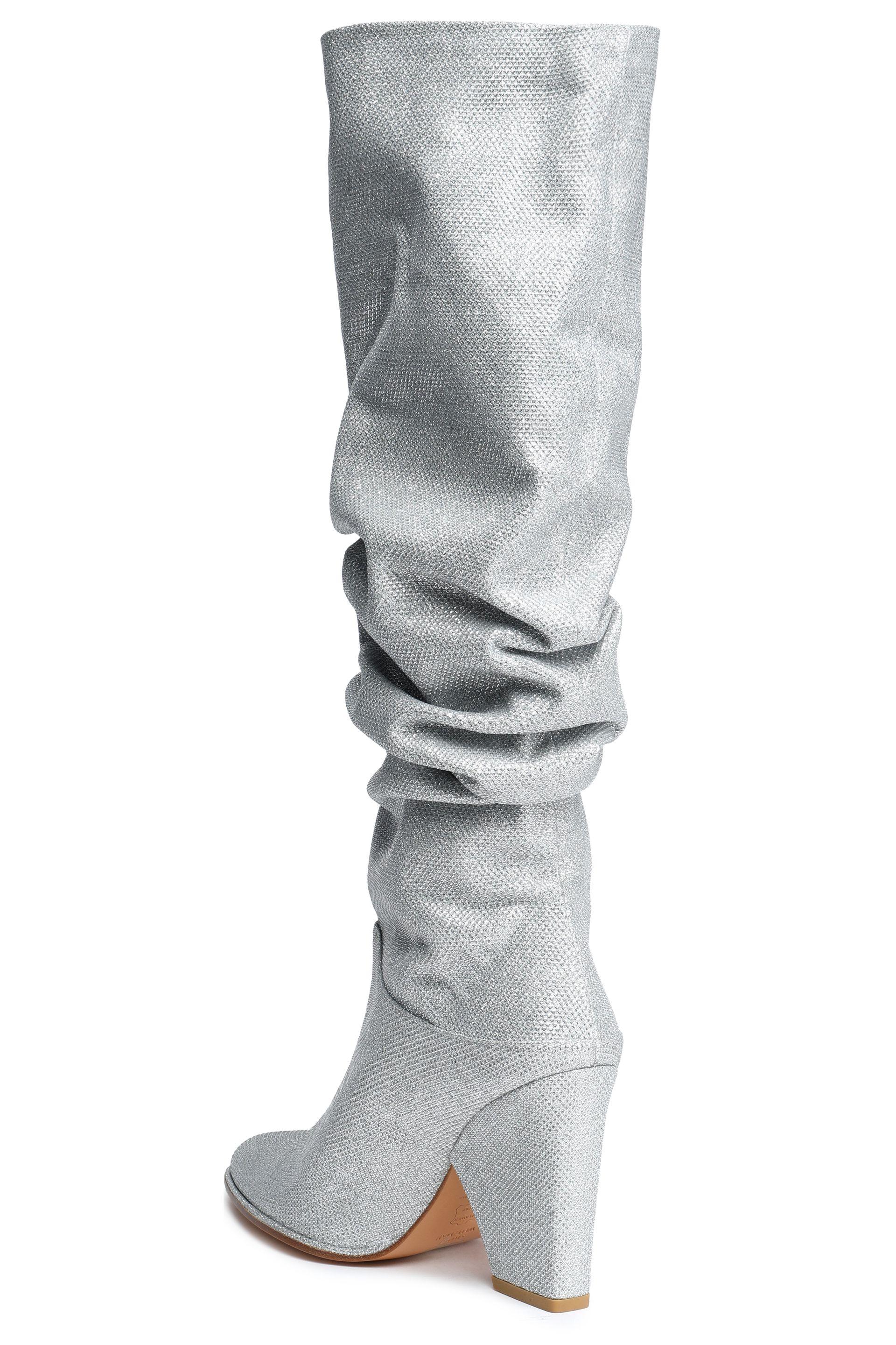 stuart weitzman silver boots