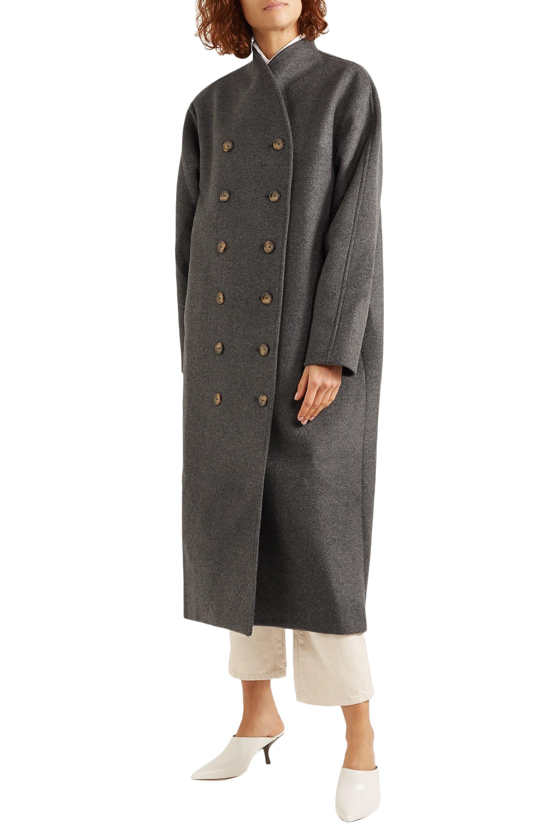 Totême Bergerac Oversized Double-breasted Wool-blend Felt Coat in Dark ...