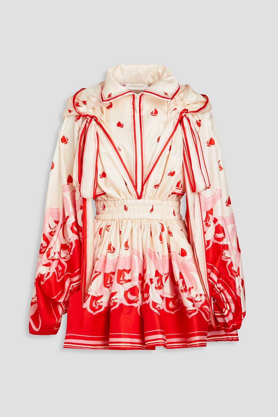 red and white silk dress Tigra Tigra - Silk Mashroo Net Mini Dress