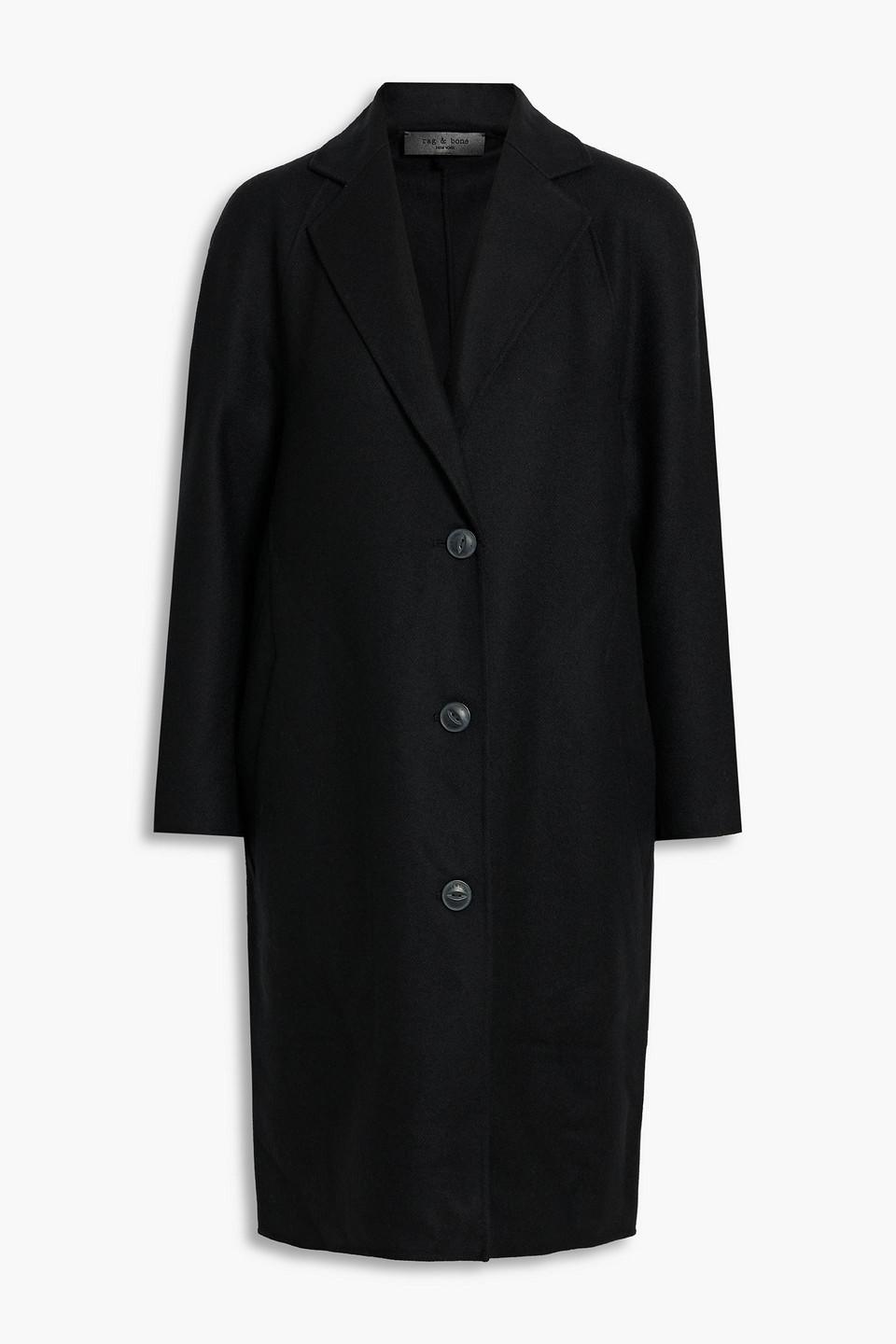 Rag & Bone Raya Wool-blend Felt Coat in Black | Lyst