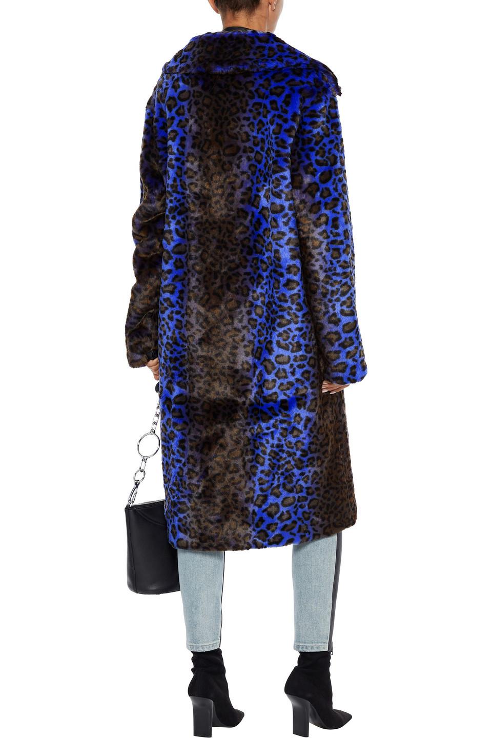 blue leopard print coat