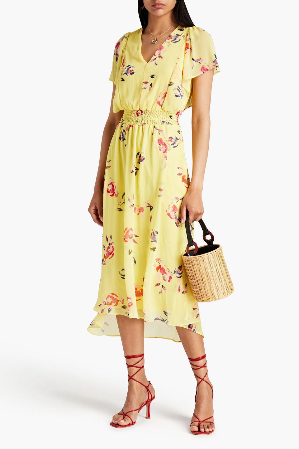 dkny yellow floral dress