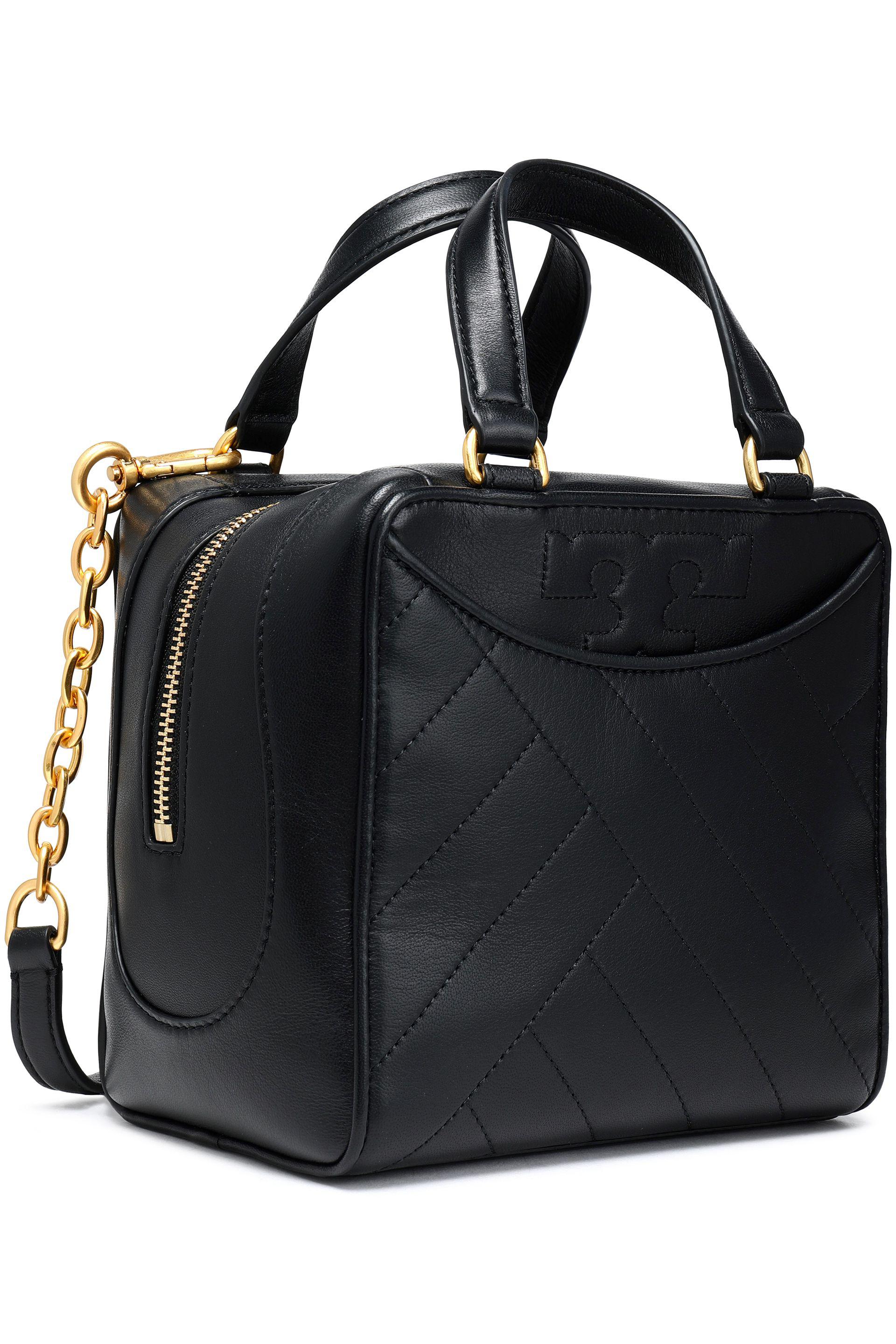 tory burch alexa topstitched leather shoulder bag