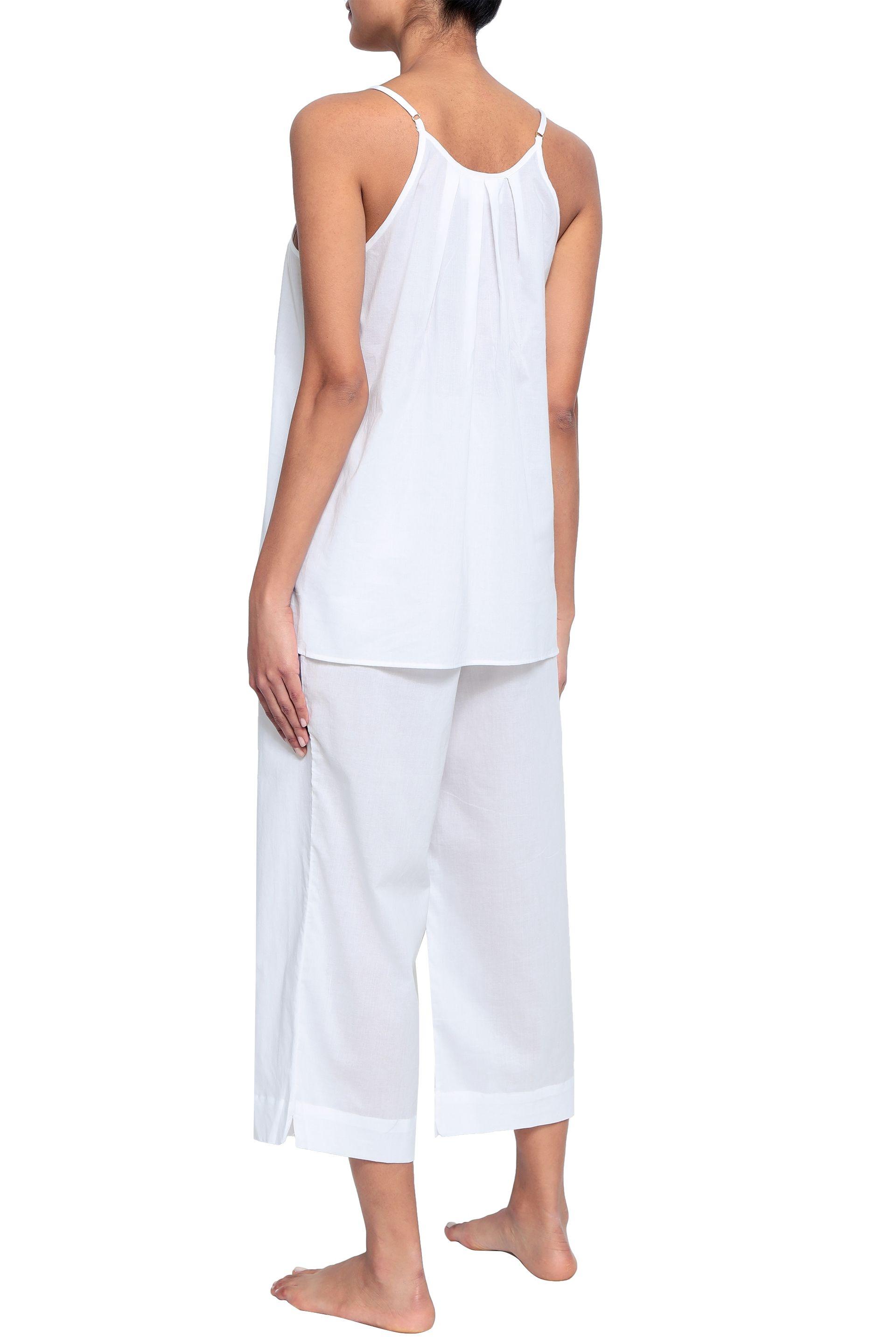 Commando Cropped Cotton Pajama Pants White Lyst