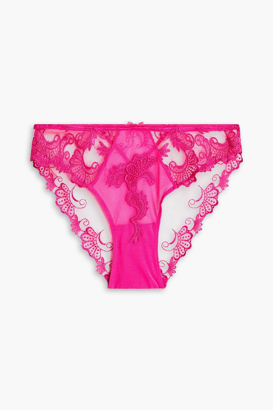 Lise Charmel Dressing Floral Embroidered Tulle Low-rise Briefs in Pink |  Lyst Canada