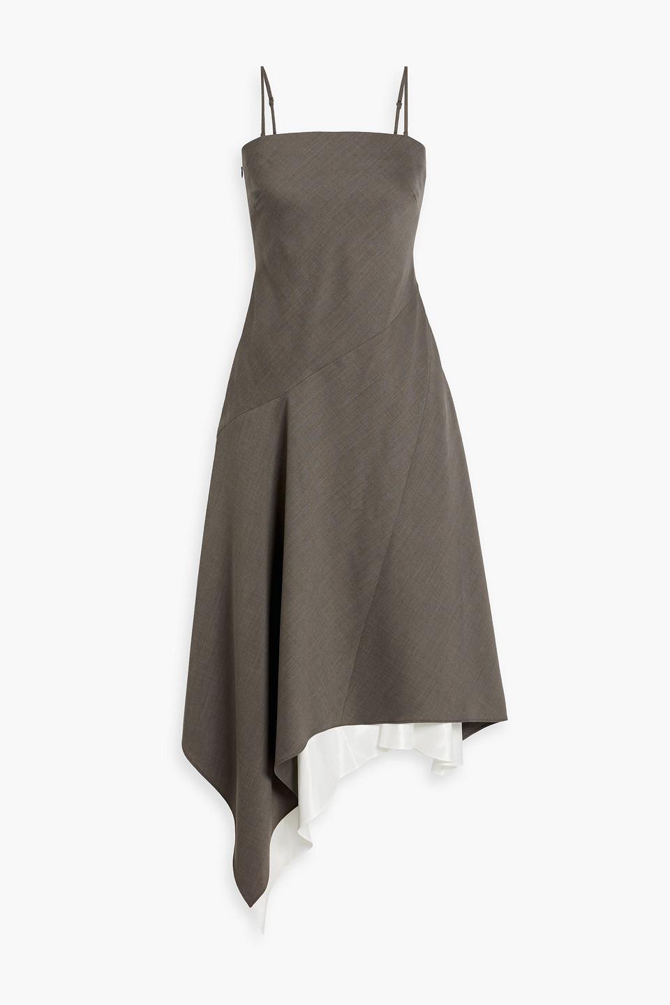 blue dress for baby girl Helmut Lang Sleeveless Asymmetric Dress Black Lucid Linen Size 6 –  Celebrity Owned main image 0