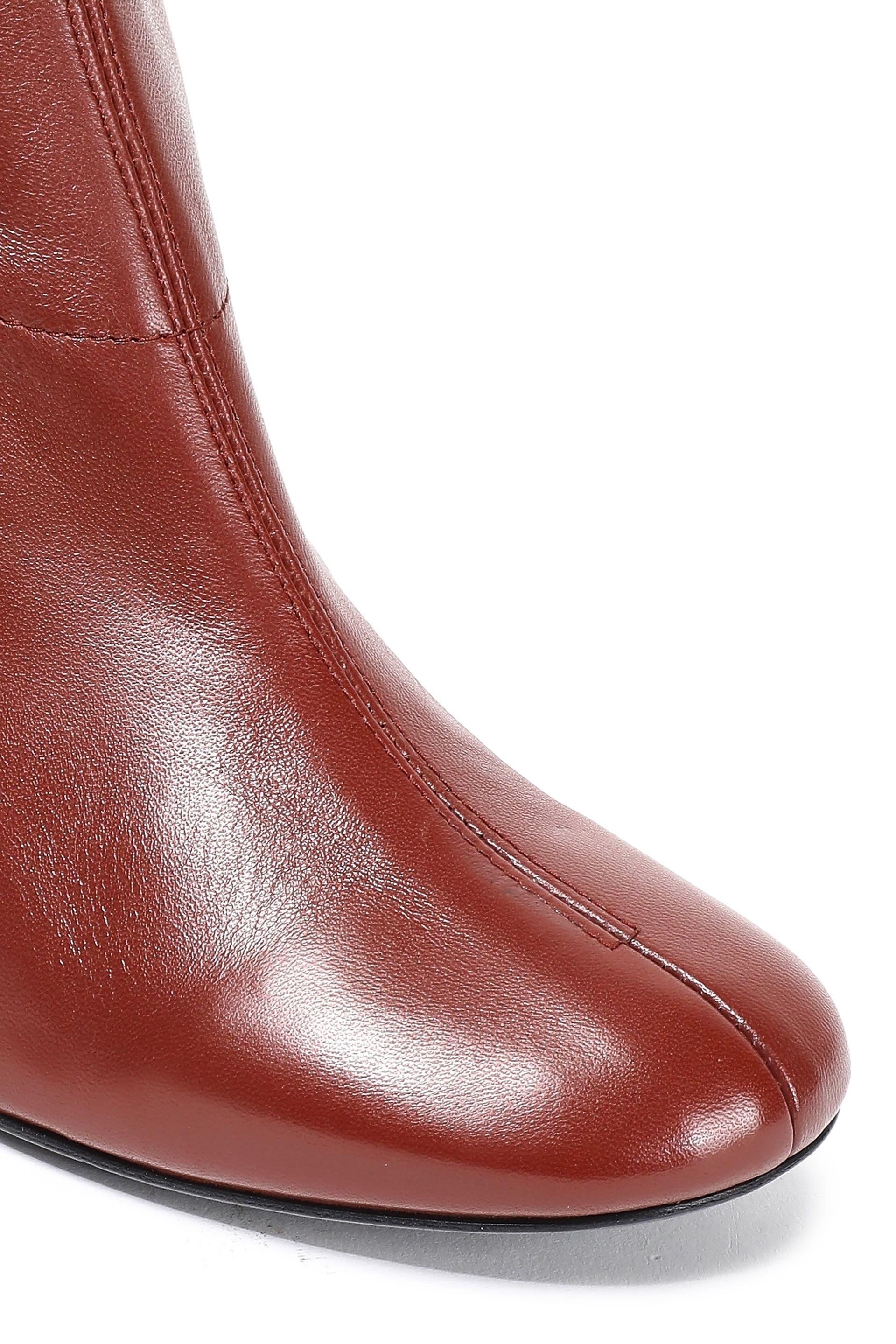 JOSEPH Leather Ankle Boots Brick in Red Lyst
