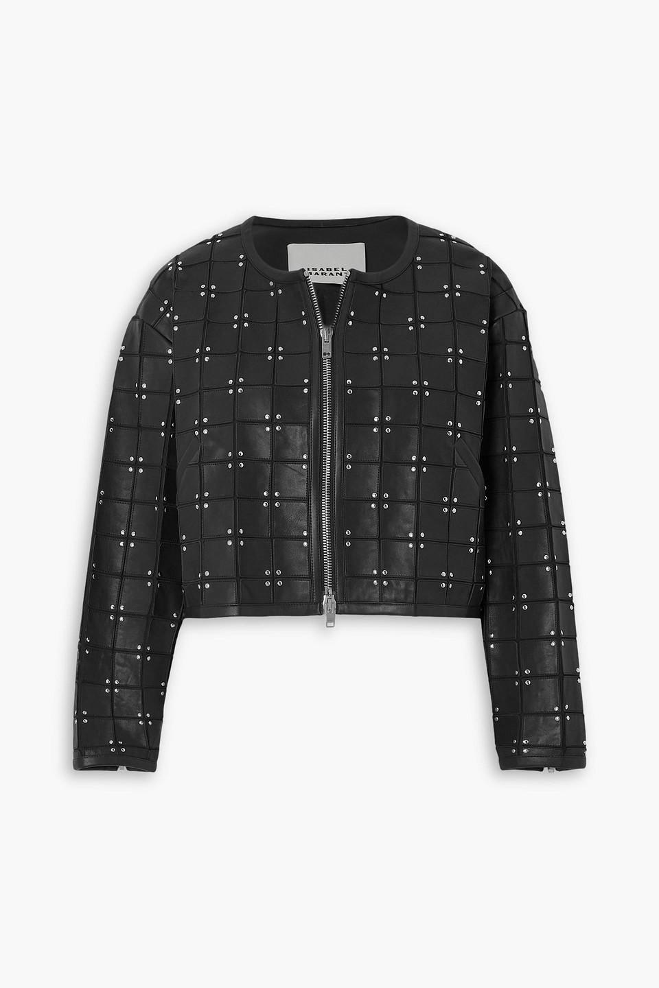 Isabel Marant Rosana Cropped Studded Leather Jacket in Black Lyst UK