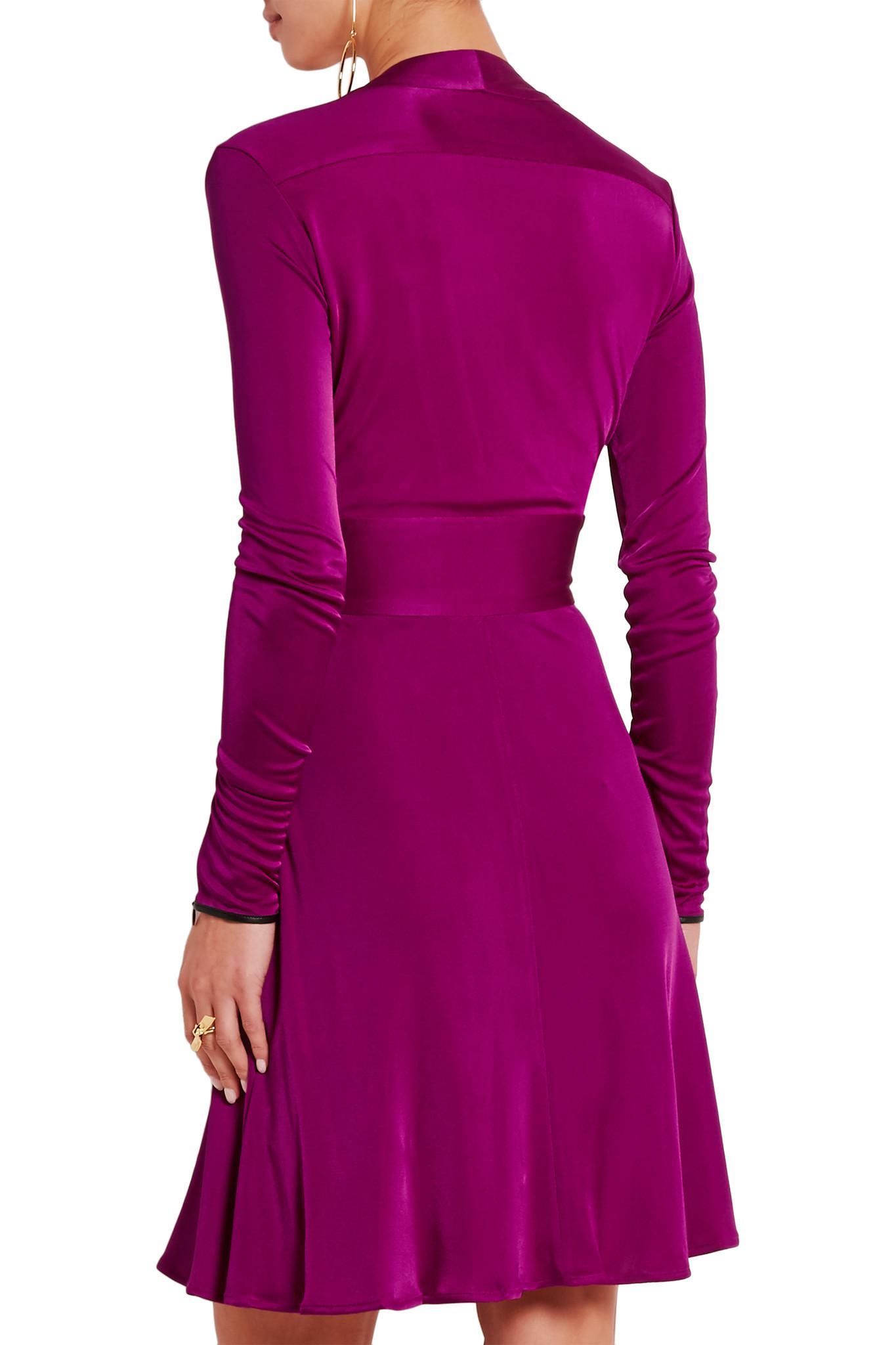 magenta satin jersey dress